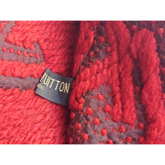 Louis Vuitton LV Monogram Logomania Dark Red Scarf Pre-Owned $635 - Picture 11 of 11